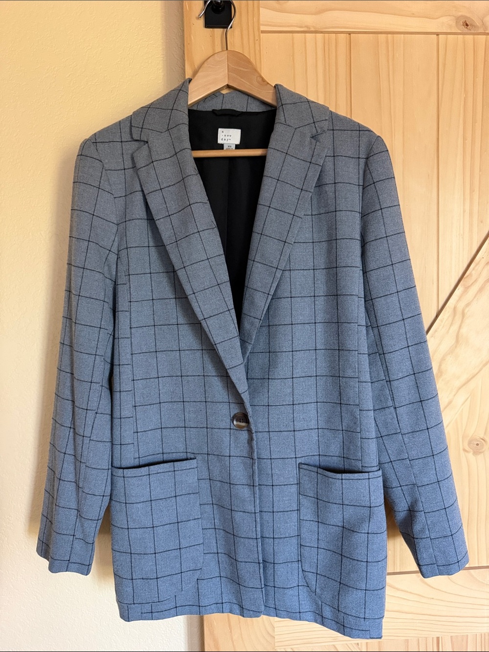 a new day Gray Windowpane Blazer